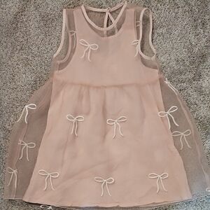 Zara Kids Blush Pink Bow Dress